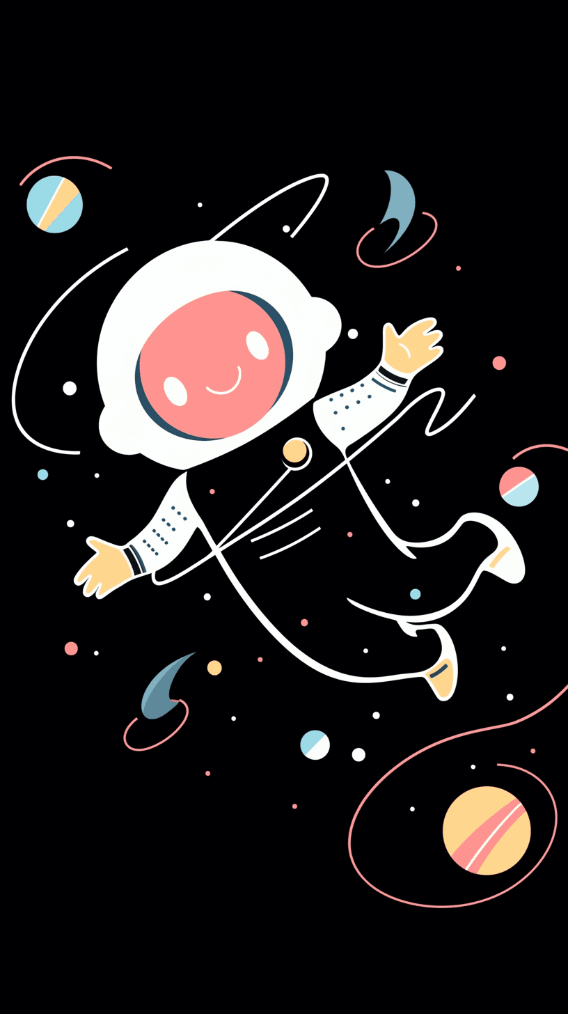 Astronaut Rooftop original repeating artwork