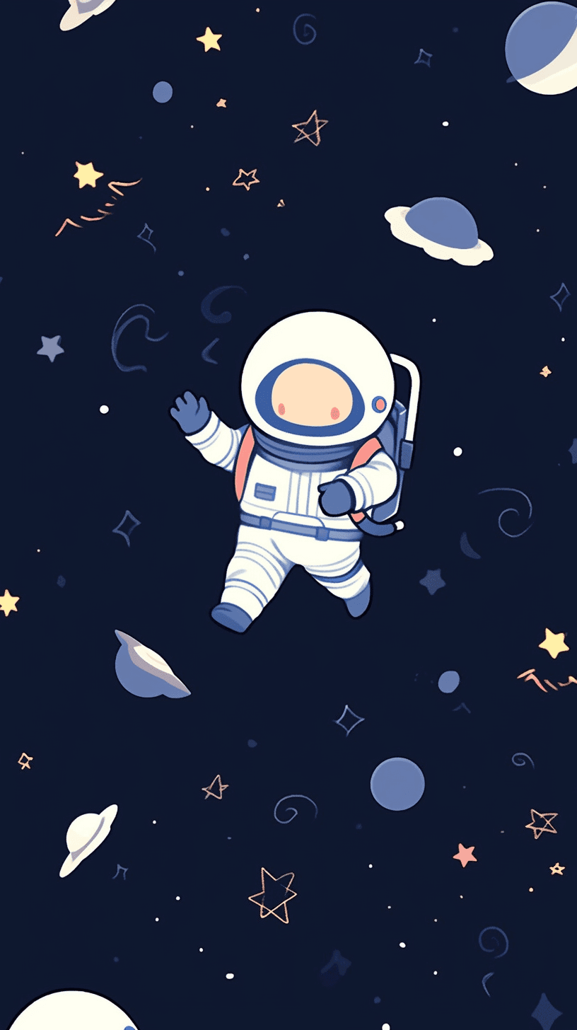 Astronaut Shine original repeating artwork
