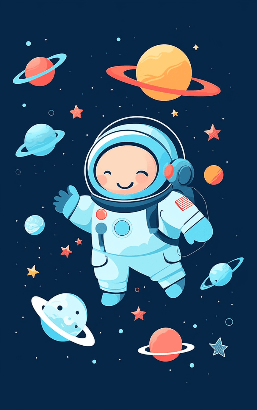 Astronaut Label original repeating artwork