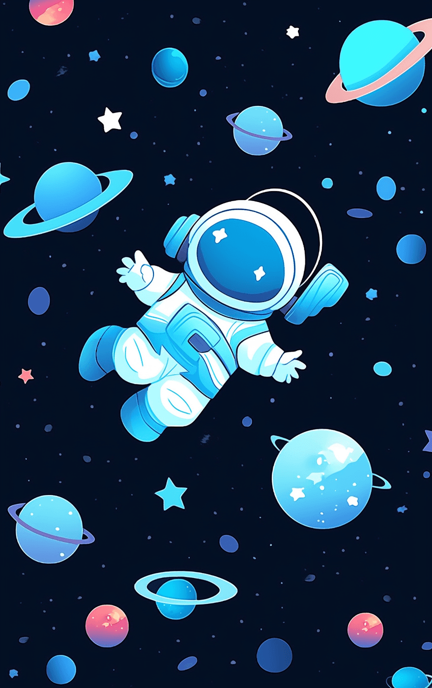 Astronaut Boulevard original repeating artwork