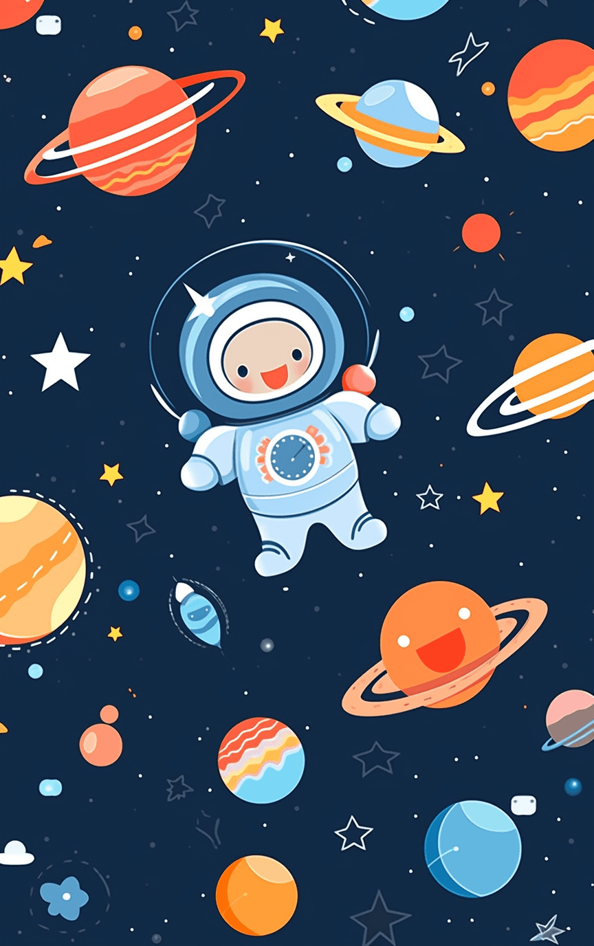 Astronaut Uptown original repeating artwork