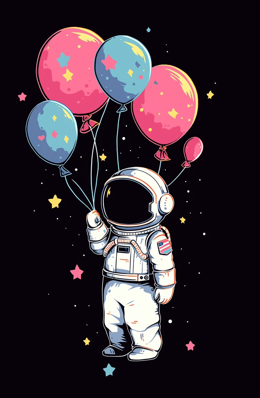Astronaut Summer original repeating artwork