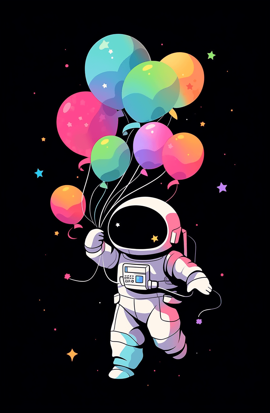 Astronaut Avenue original repeating artwork