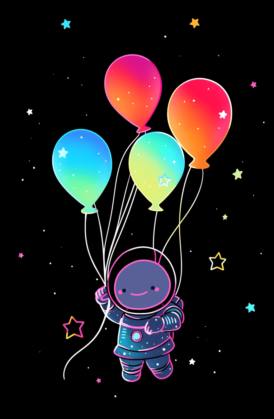 Astronaut Neon original repeating artwork