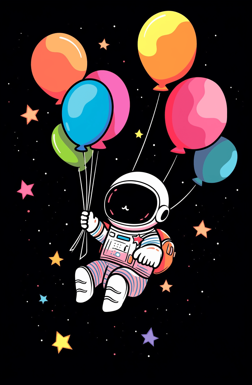Astronaut North original repeating artwork
