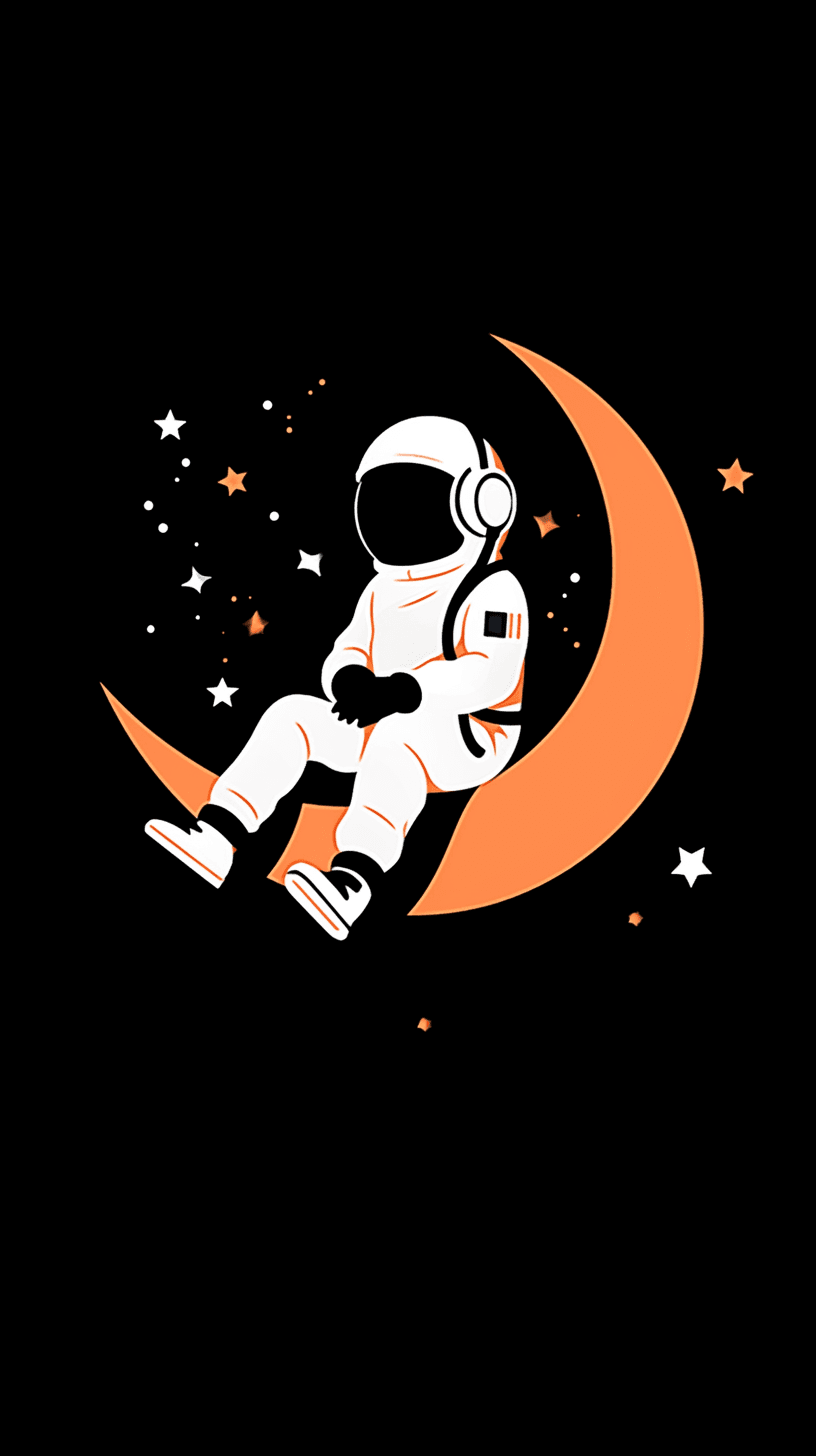 Astronaut Rhythm original repeating artwork