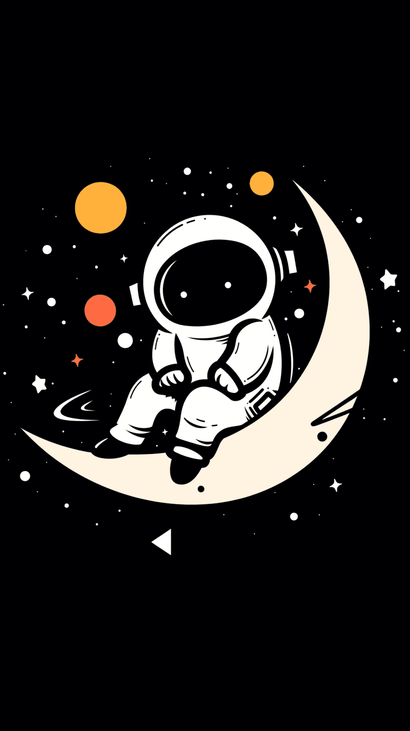 Astronaut Picnic original repeating artwork