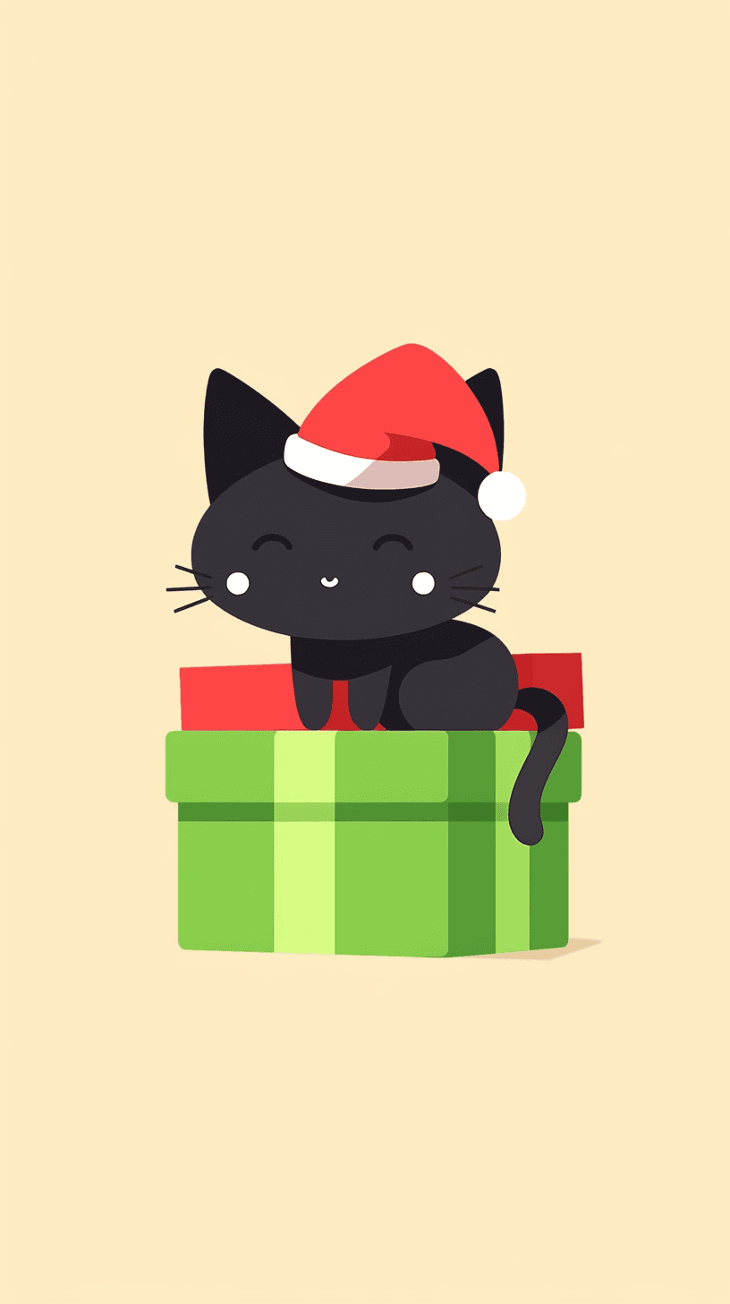 Christmas Cat Gang original repeating artwork