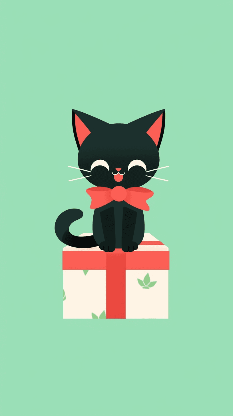 Christmas Cat Party original repeating artwork