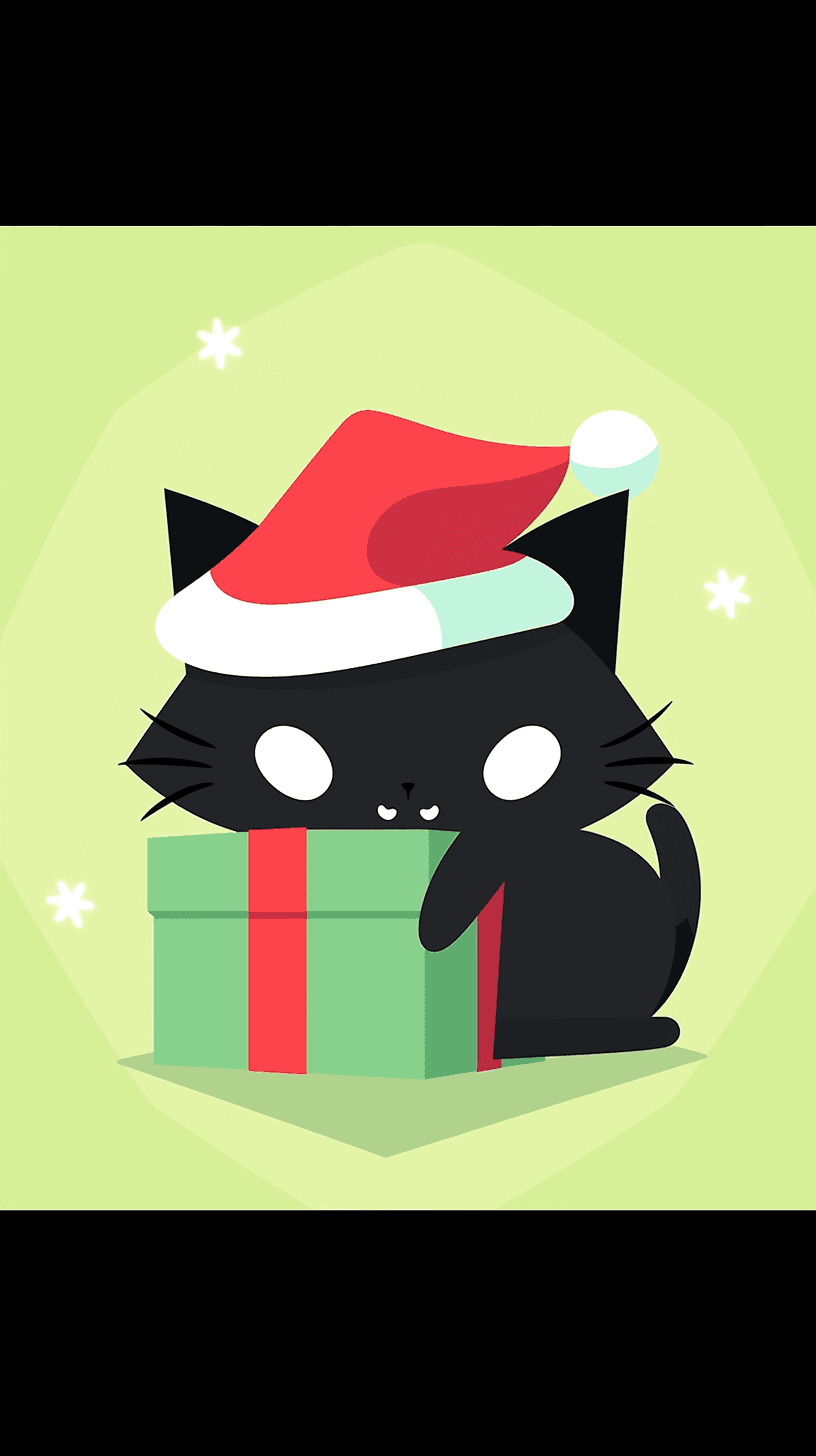 Christmas Cat Parade original repeating artwork