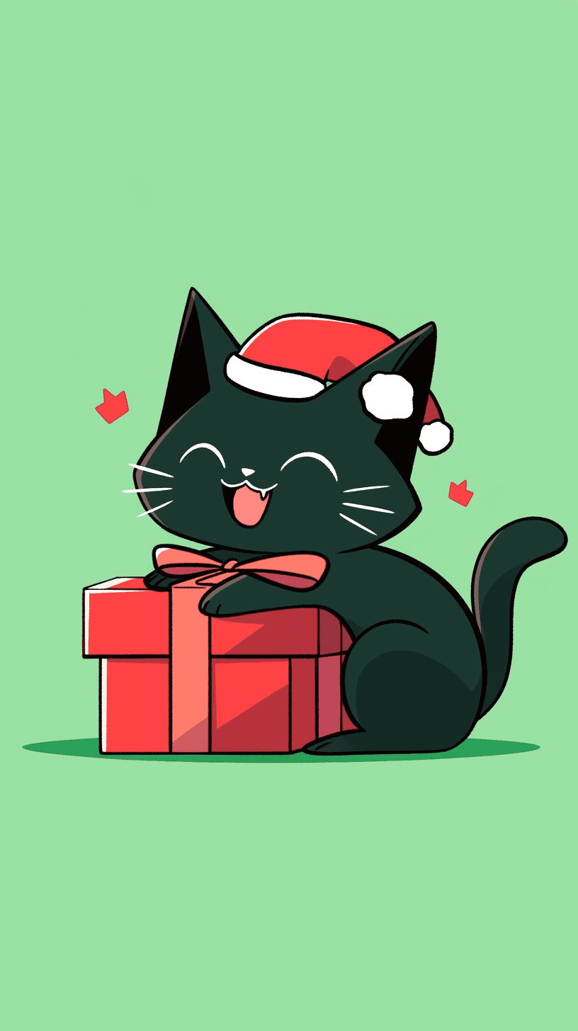 Christmas Cat Squad original repeating artwork