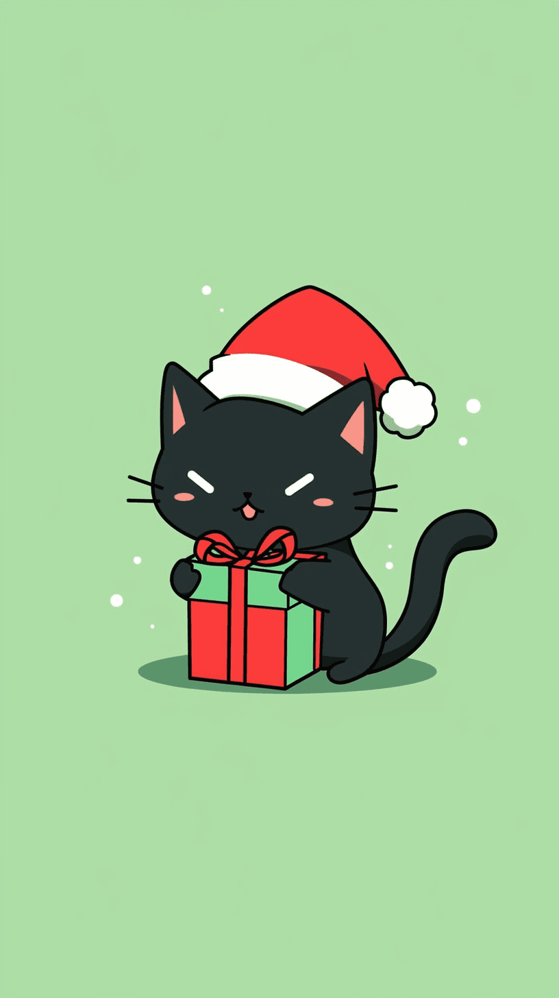 Christmas Cat Pals original repeating artwork