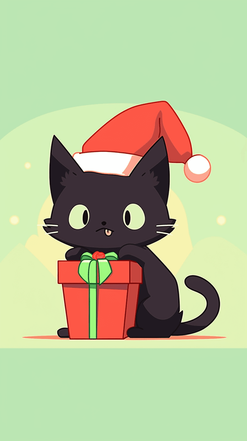 Christmas Cat Team original repeating artwork