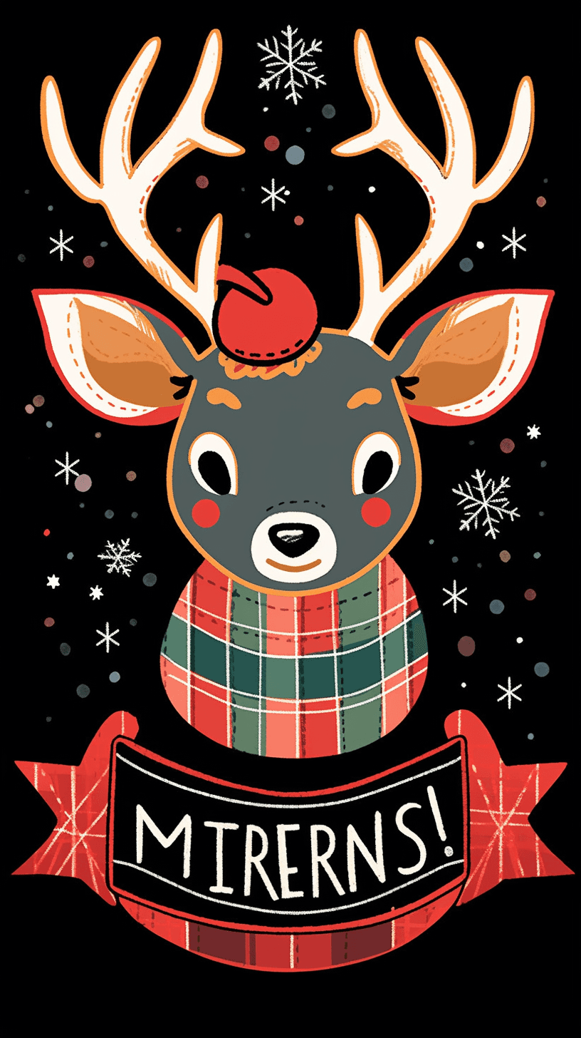 Christmas Reindeer Bold original repeating artwork