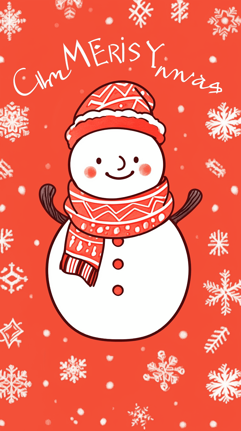 Christmas Snowman Parade original repeating artwork