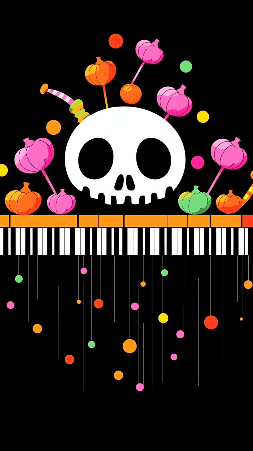 Halloween Skull Club original repeating artwork