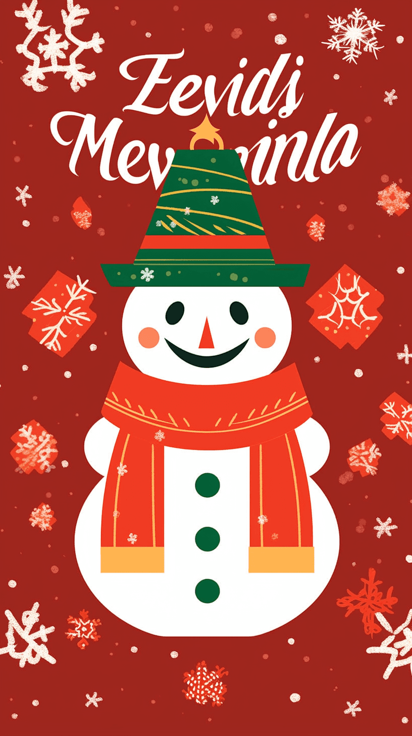 Christmas Snowman Flare original repeating artwork
