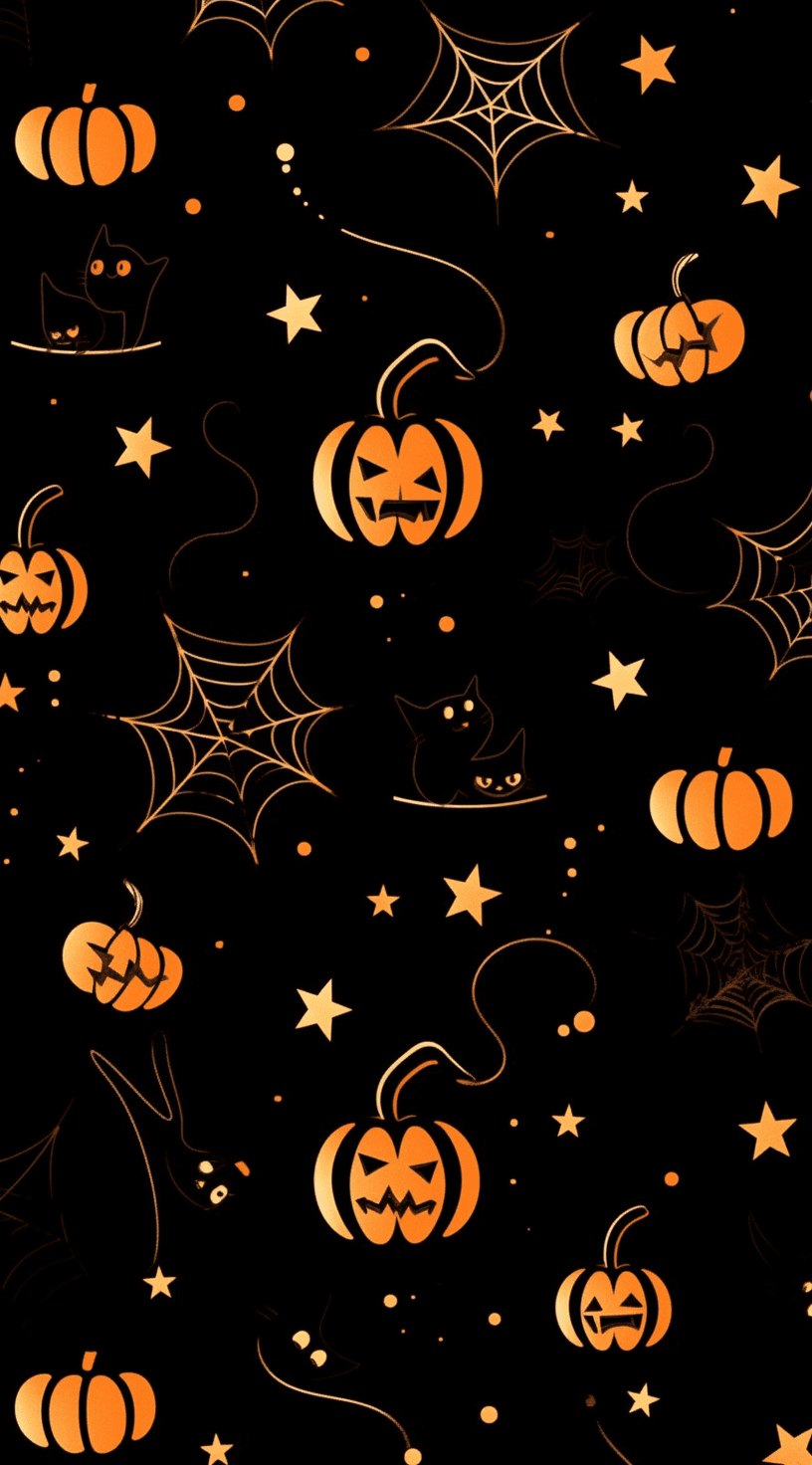 Halloween Pumpkin 090 original repeating artwork