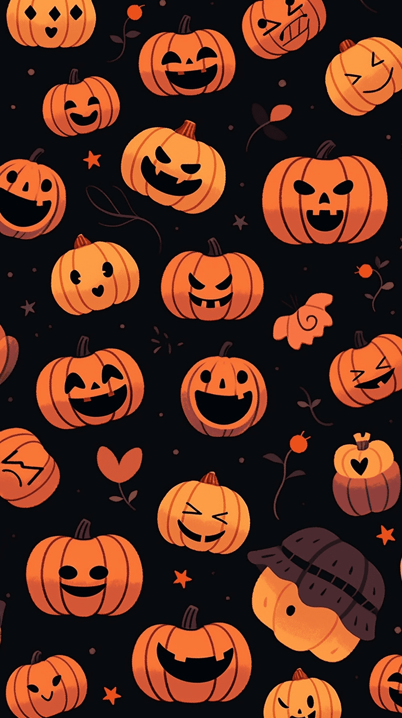 Halloween Pumpkin 032 original repeating artwork
