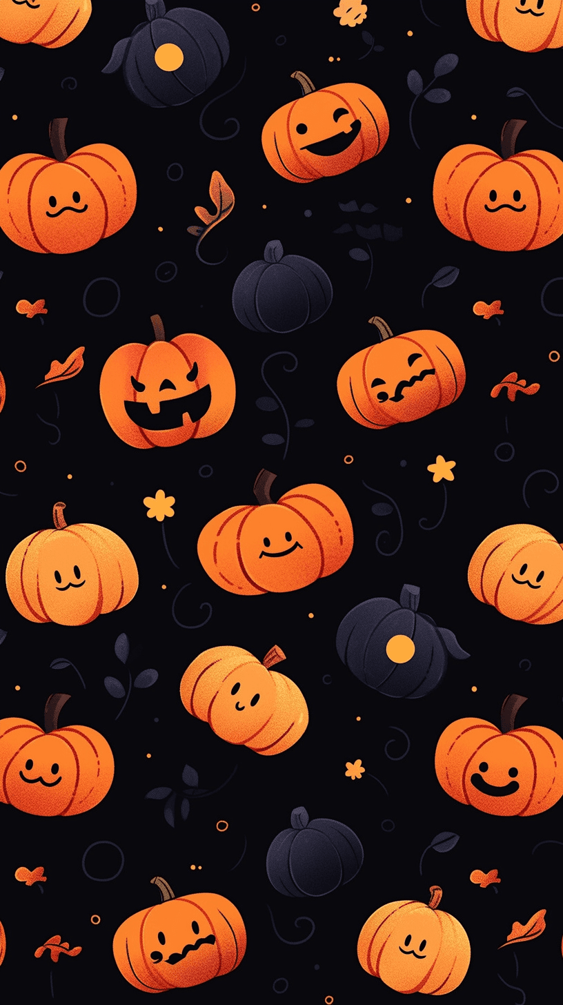 Halloween Pumpkin Dusk original repeating artwork