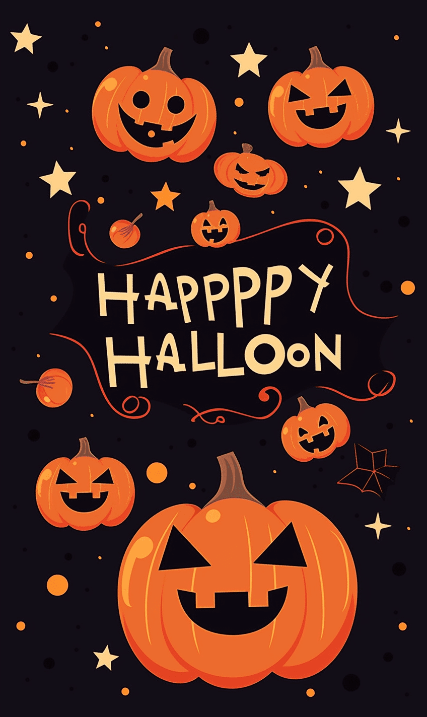 Halloween Pumpkin Bright original repeating artwork