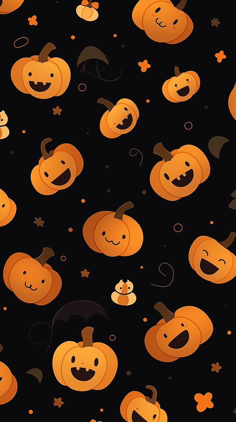 Halloween Pumpkin Sunrise original repeating artwork