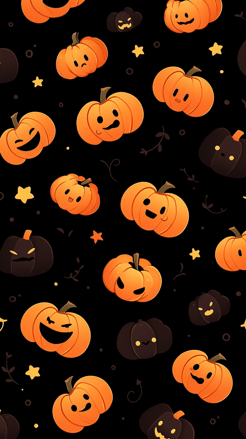 Halloween Pumpkin Flip original repeating artwork