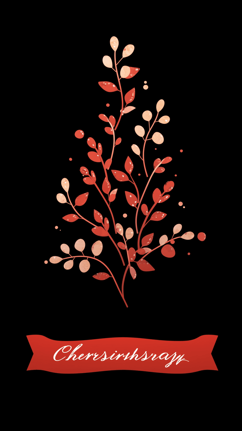 Christmas Blossom Pals original repeating artwork