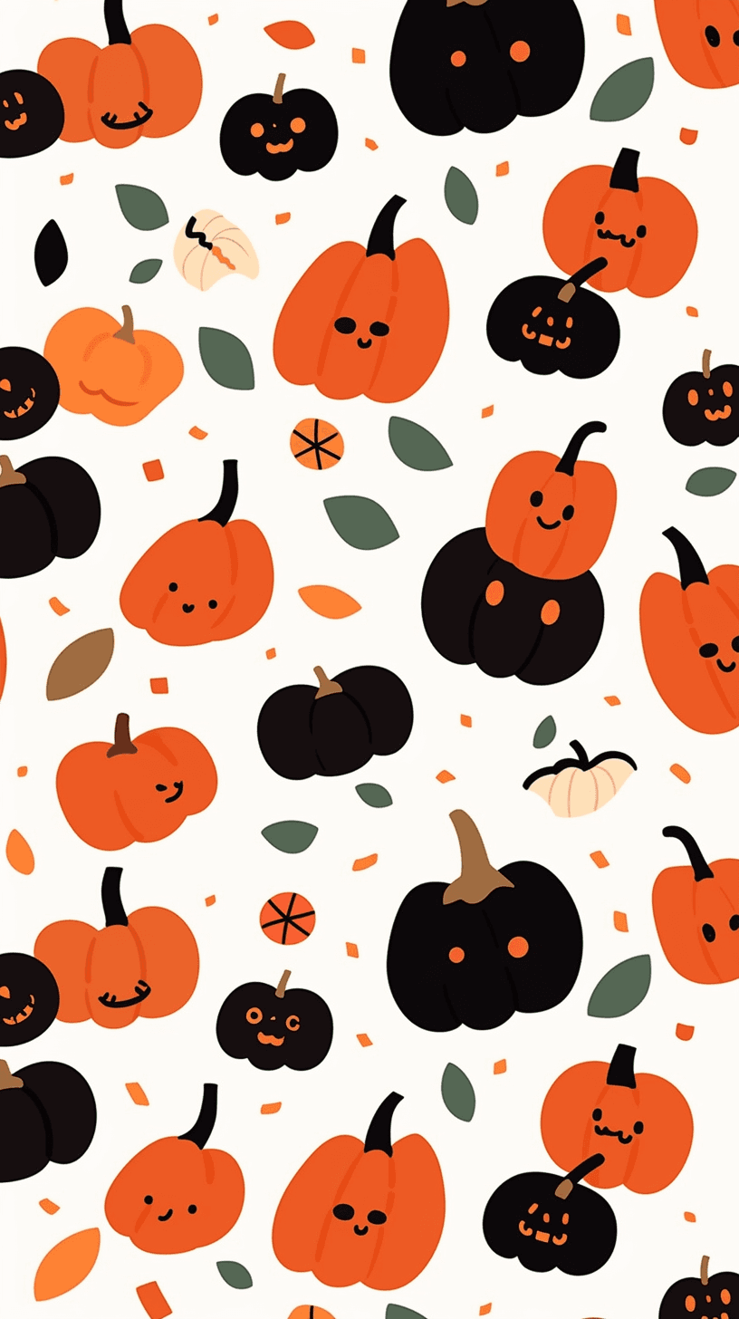 Halloween Pumpkin Spring original repeating artwork