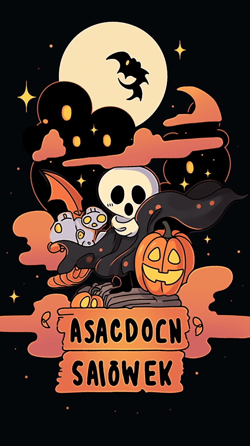 Halloween Street original repeating artwork