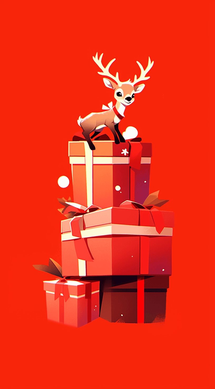 Christmas Reindeer Squad original repeating artwork