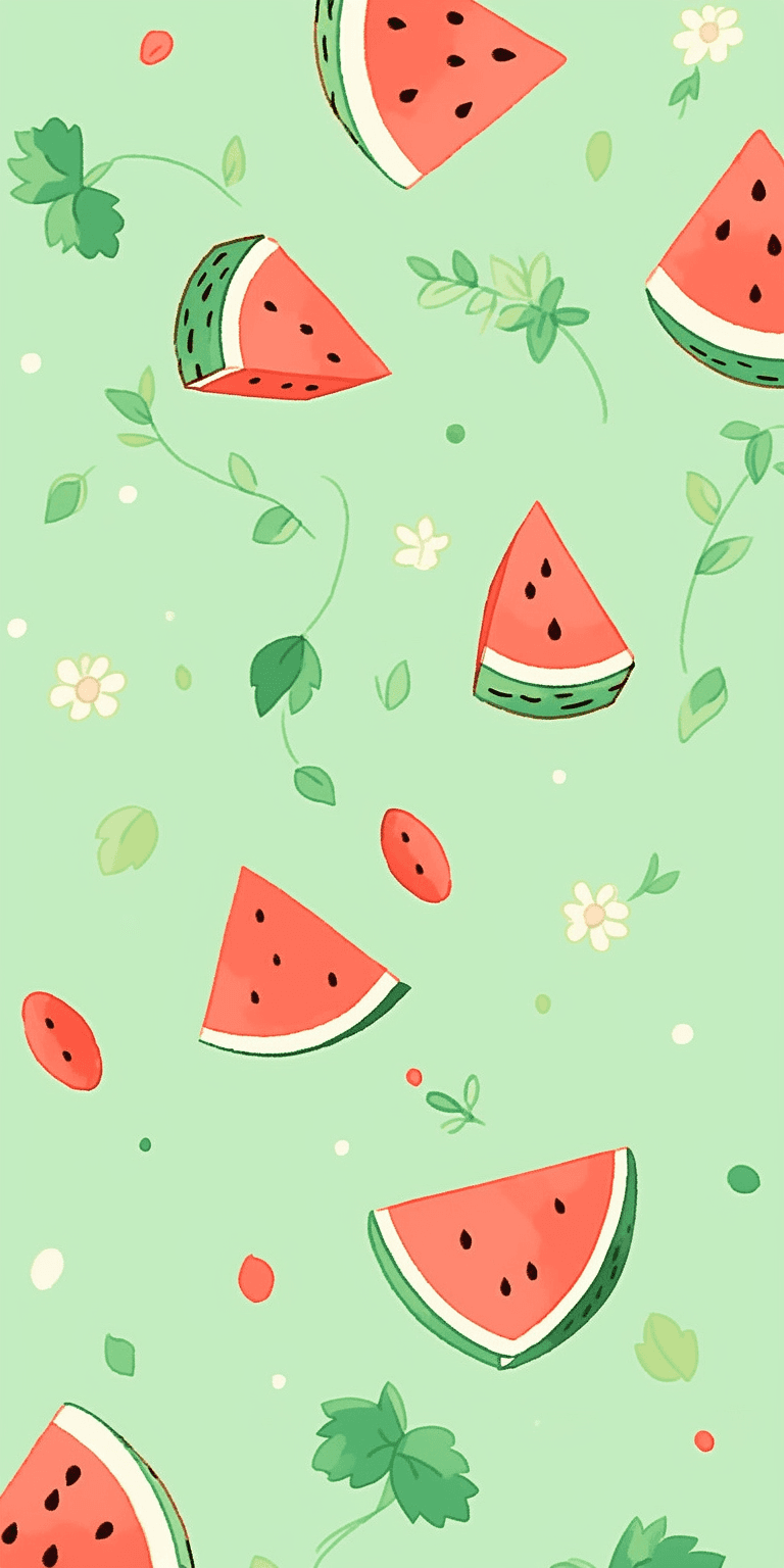 Watermelon Bounce original repeating artwork