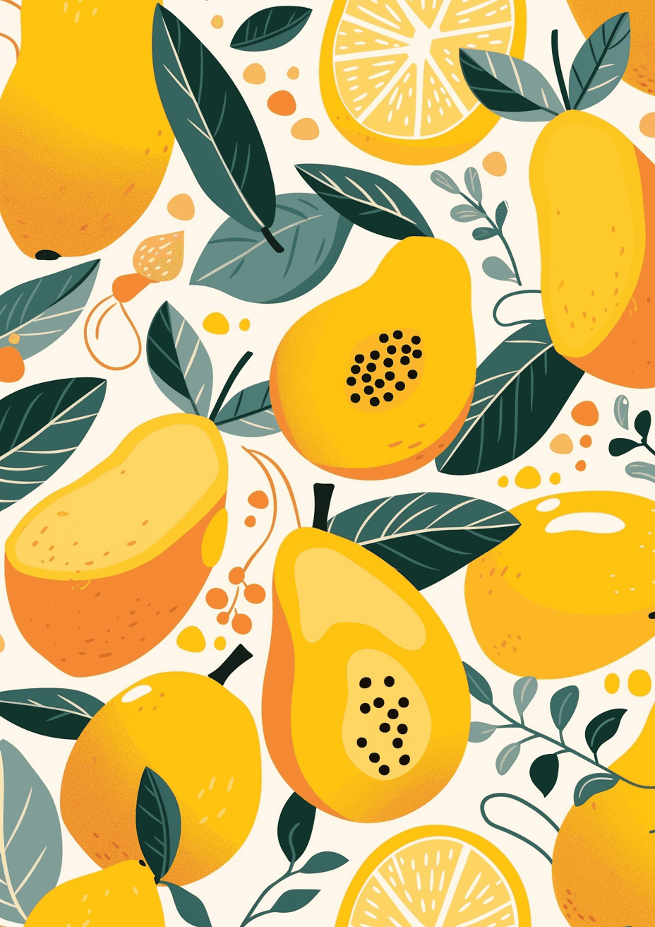 Lemon Bloom original repeating artwork