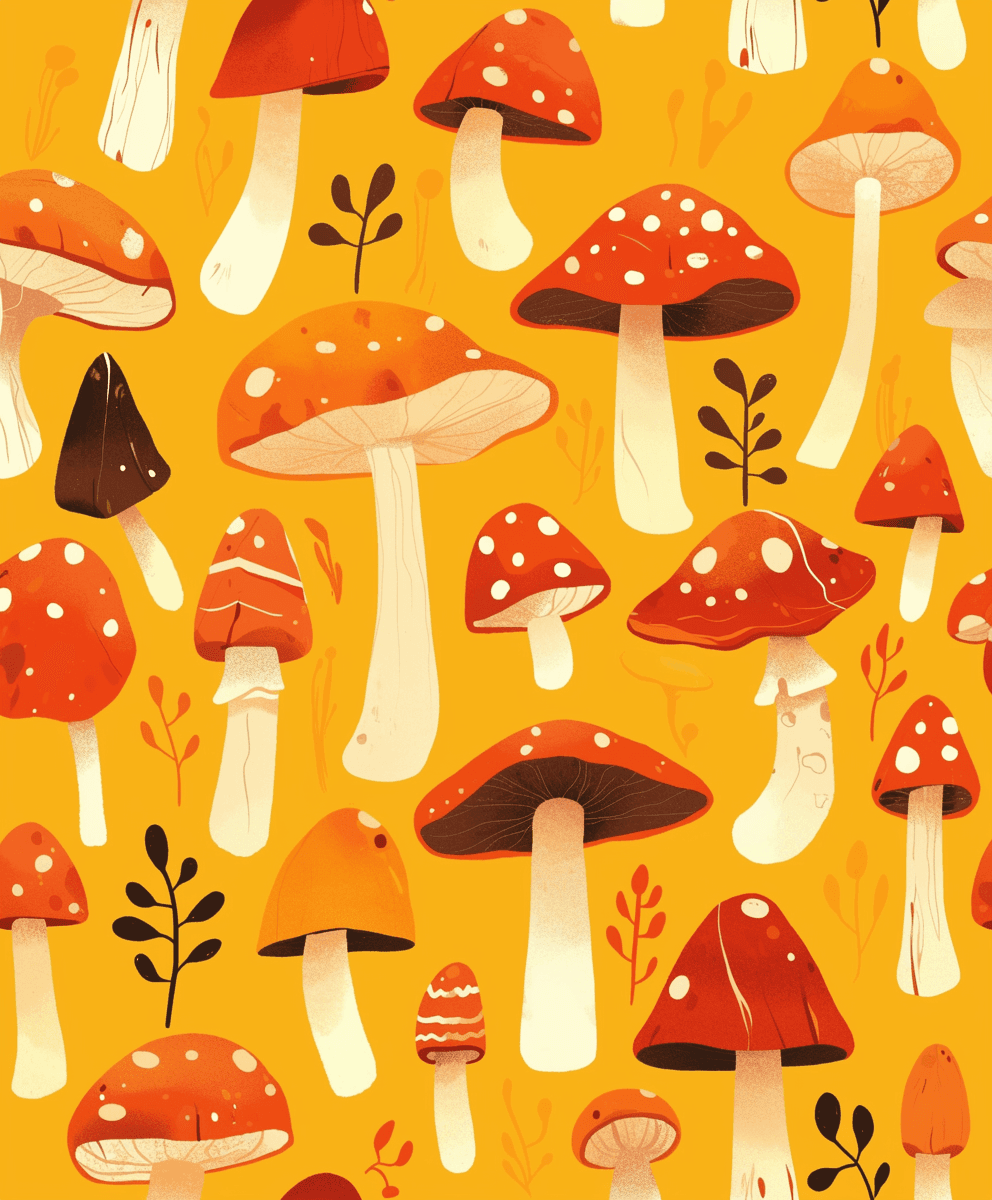 Mushroom Pastel original repeating artwork