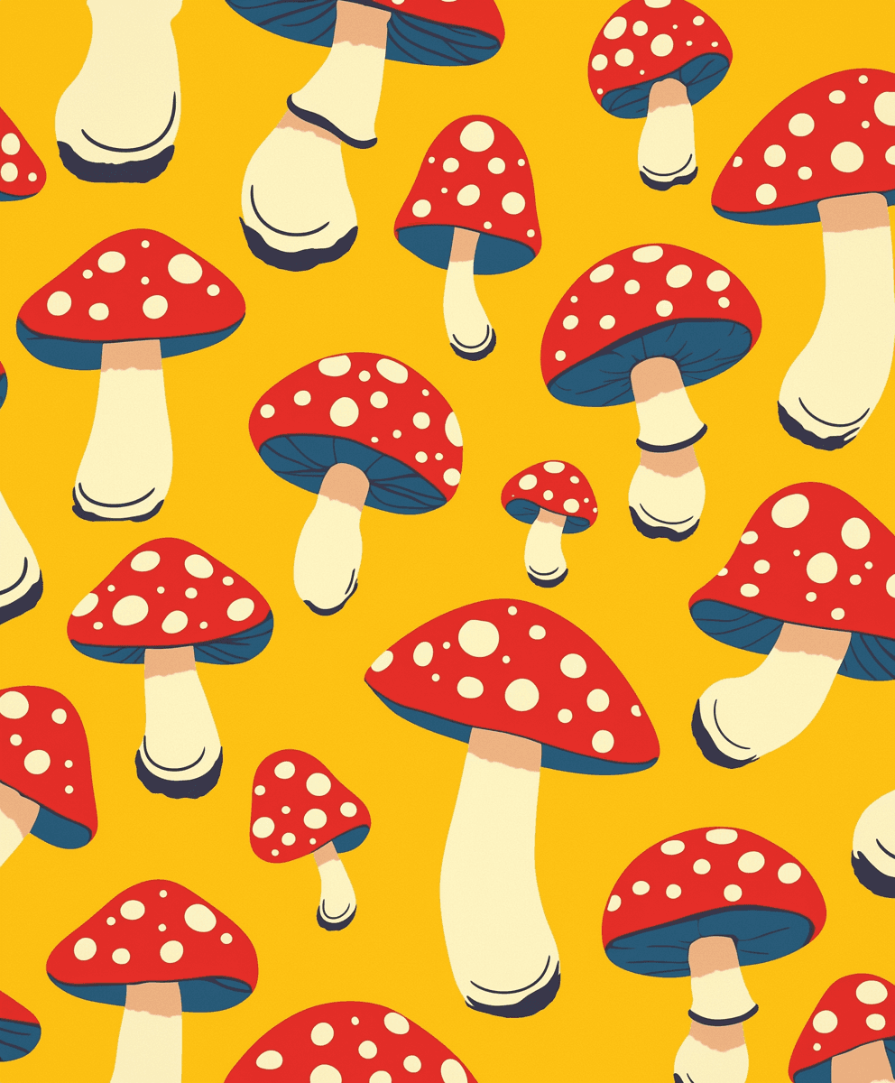 Mushroom Loop original repeating artwork