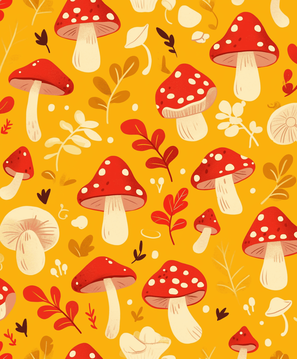 Mushroom Flip original repeating artwork