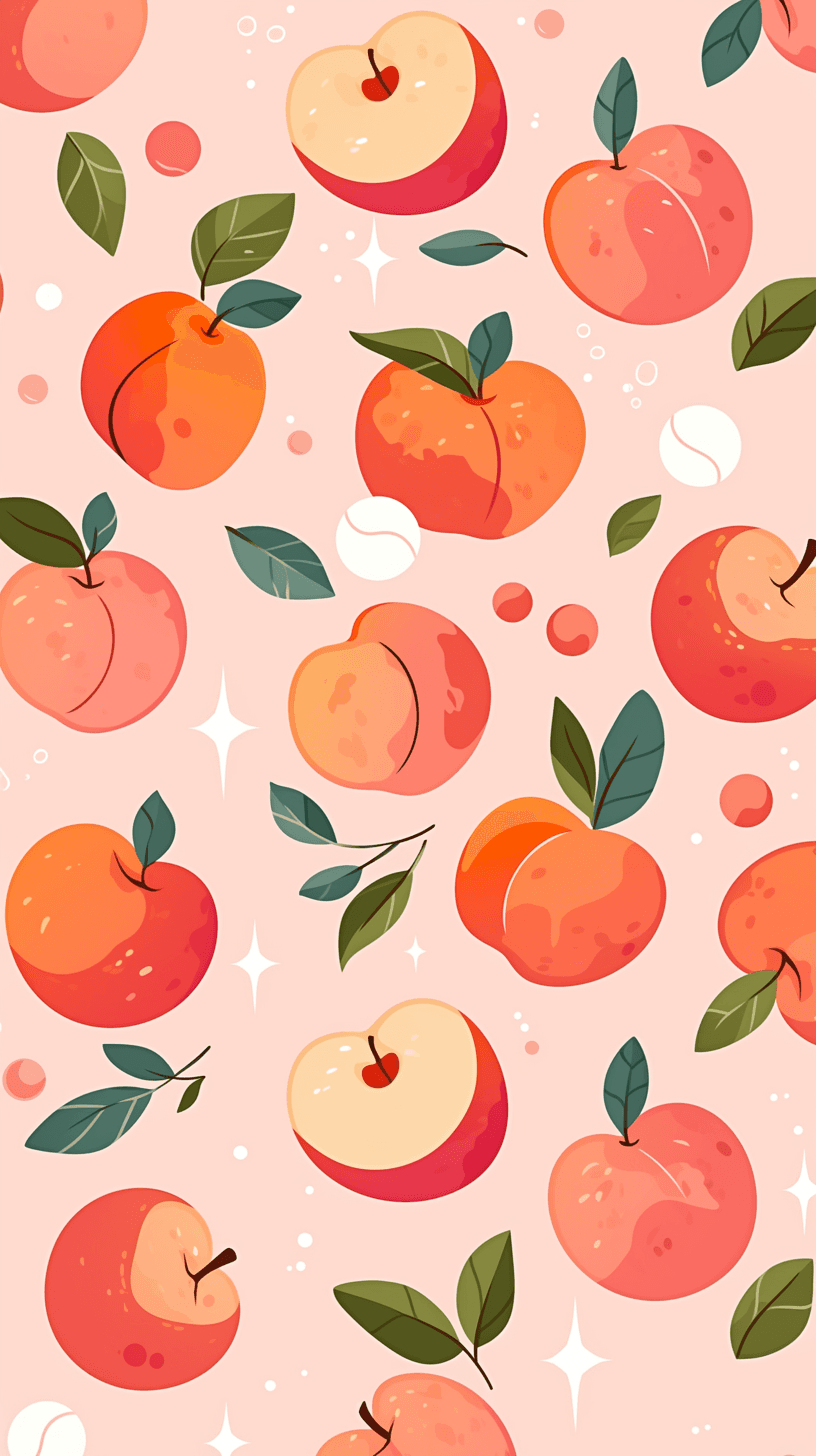 Peach Pals original repeating artwork