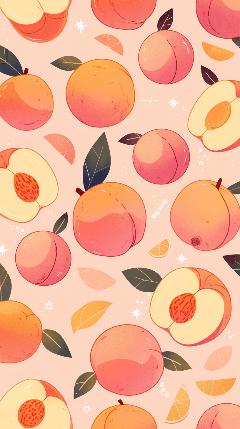 Peach Squad original repeating artwork