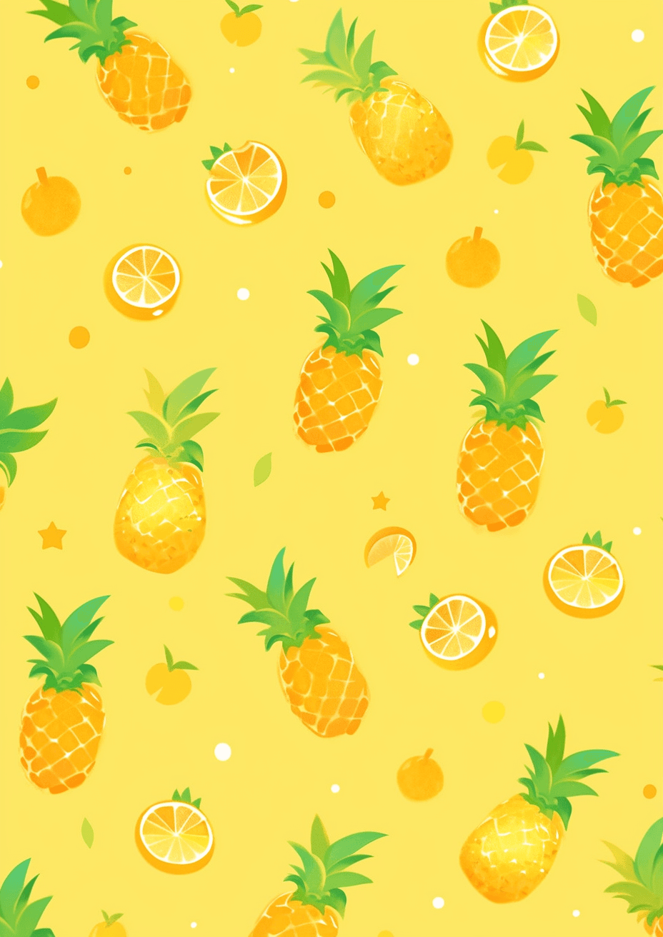 Pineapple Dawn original repeating artwork