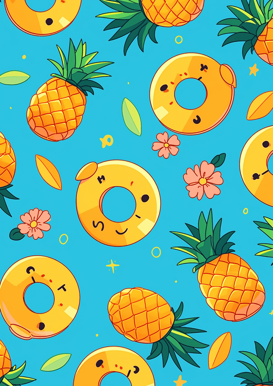 Pineapple Neon original repeating artwork