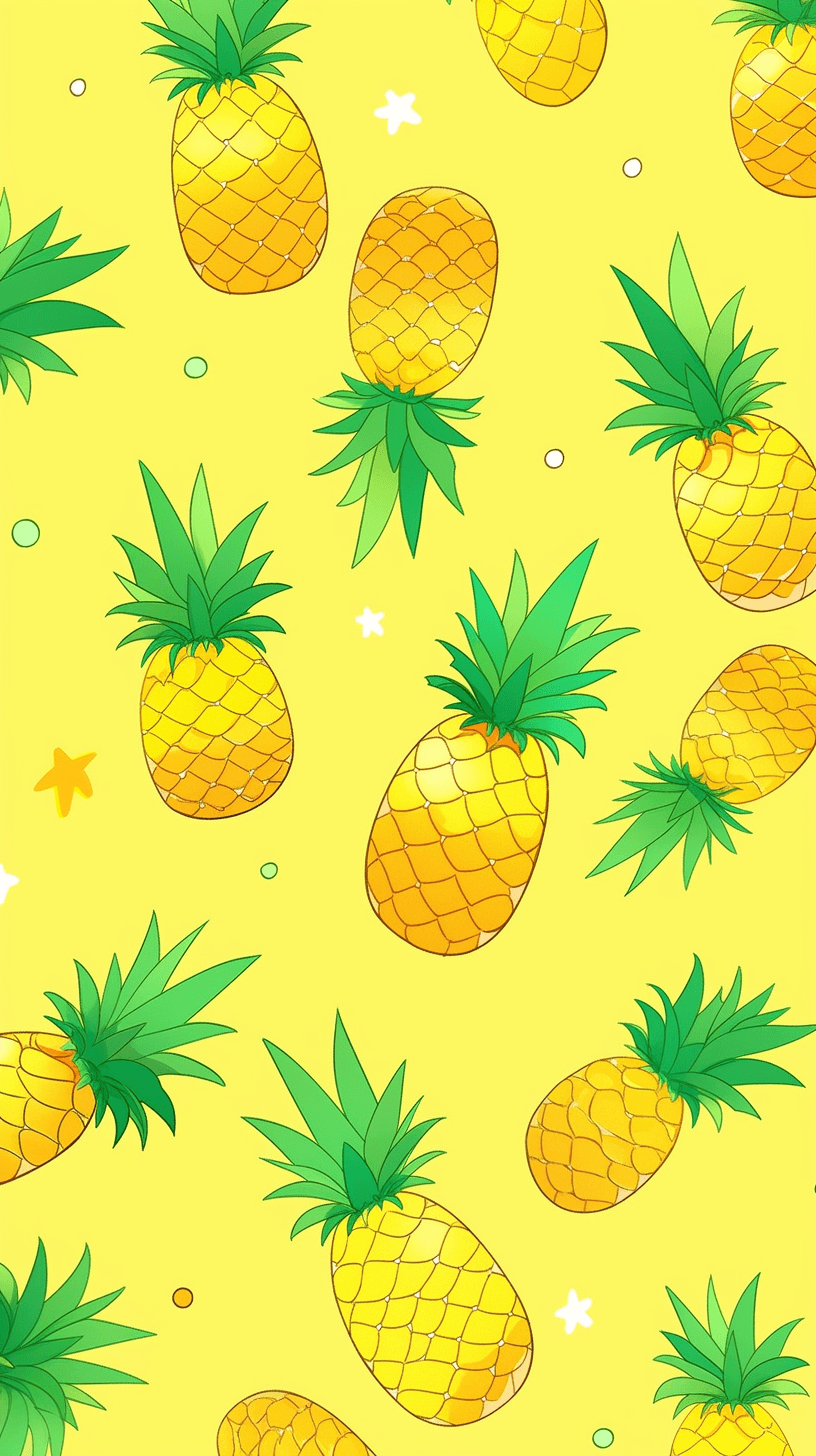 Pineapple Sunlit original repeating artwork