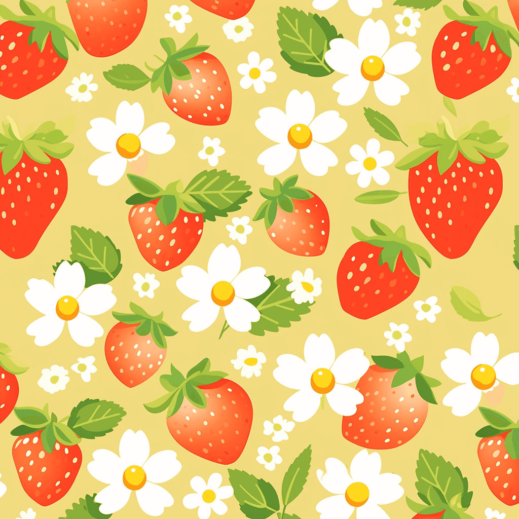 Strawberry Noon original repeating artwork