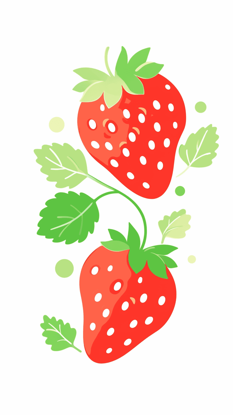 Strawberry Duo original repeating artwork