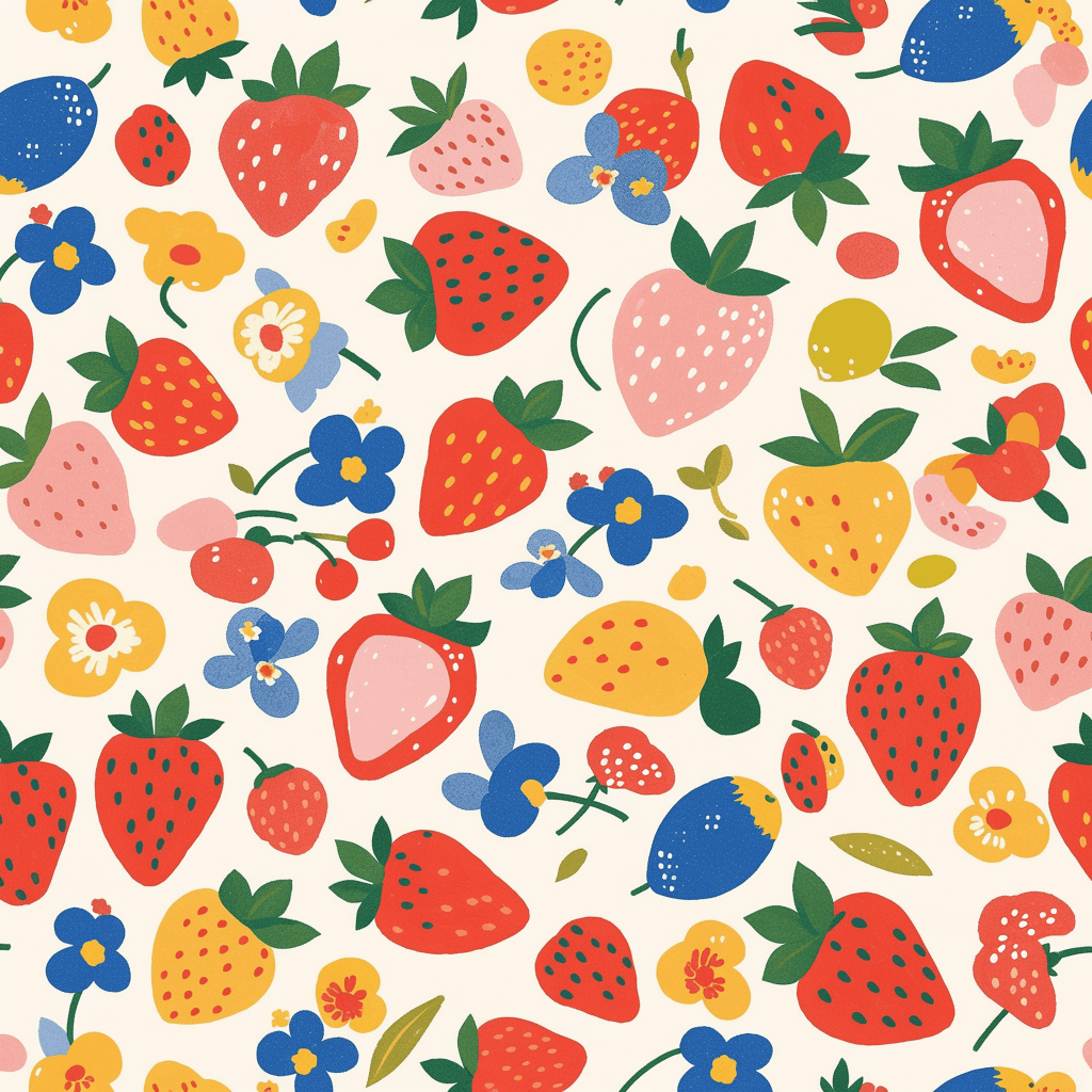 Strawberry Ivory original repeating artwork