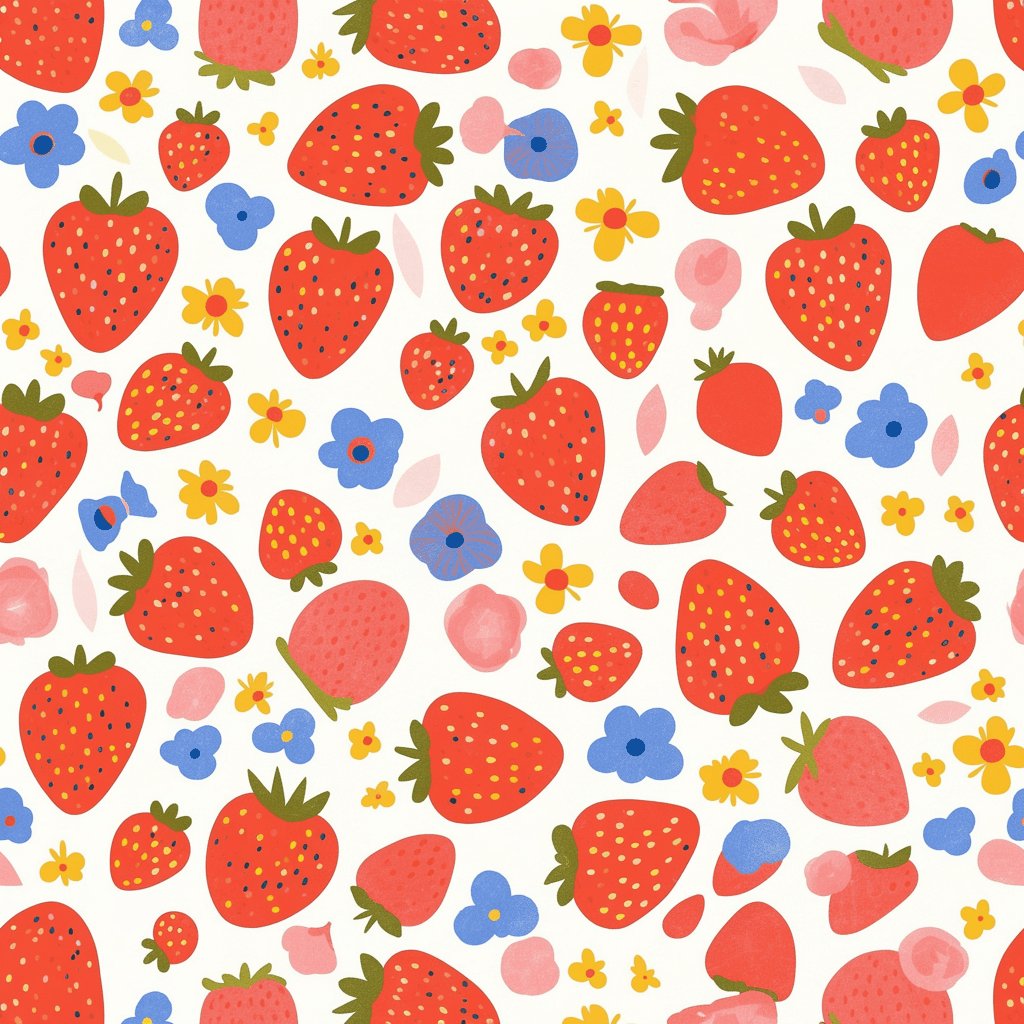 Strawberry Sunrise original repeating artwork