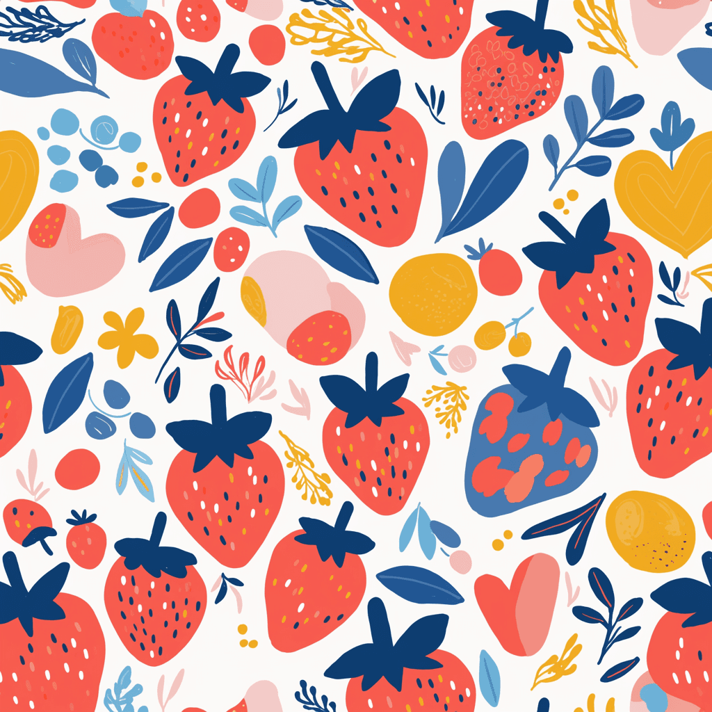 Strawberry Summit original repeating artwork