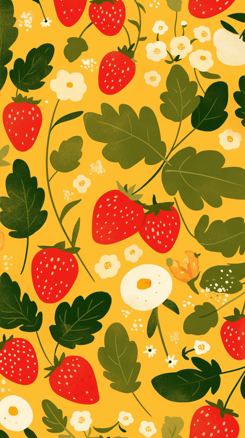 Strawberry Drift original repeating artwork