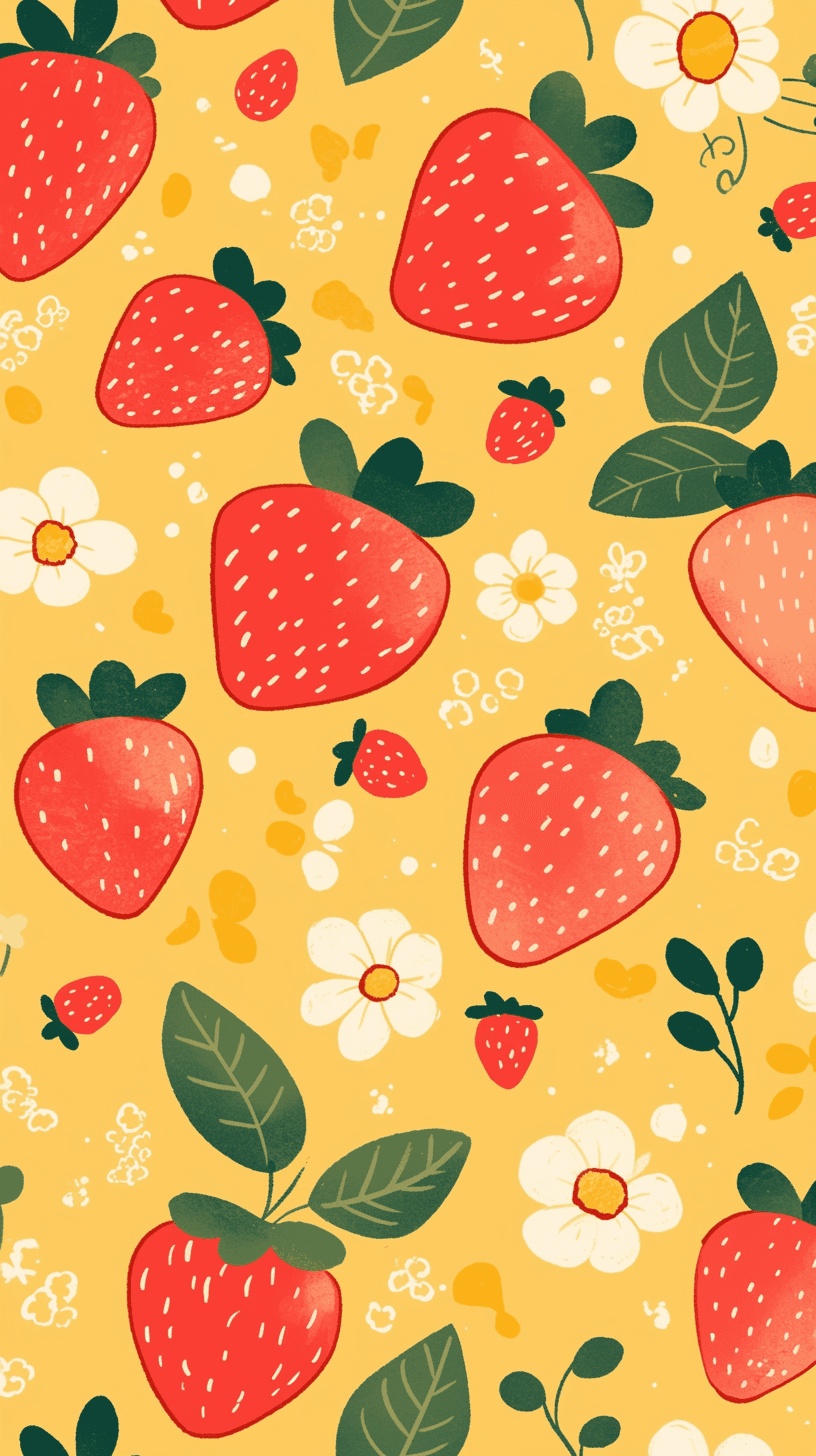 Strawberry Spring original repeating artwork