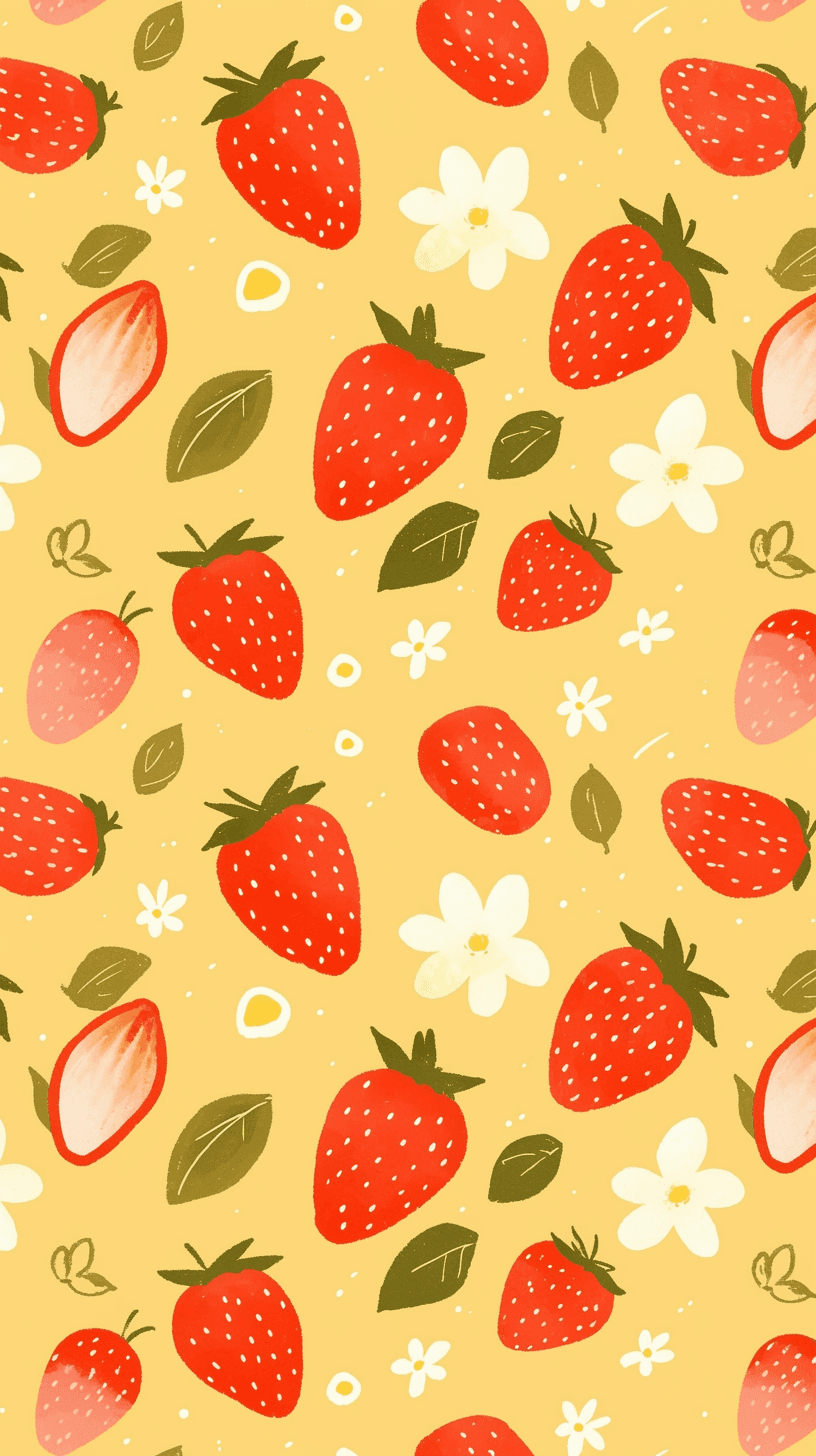 Strawberry Bright original repeating artwork