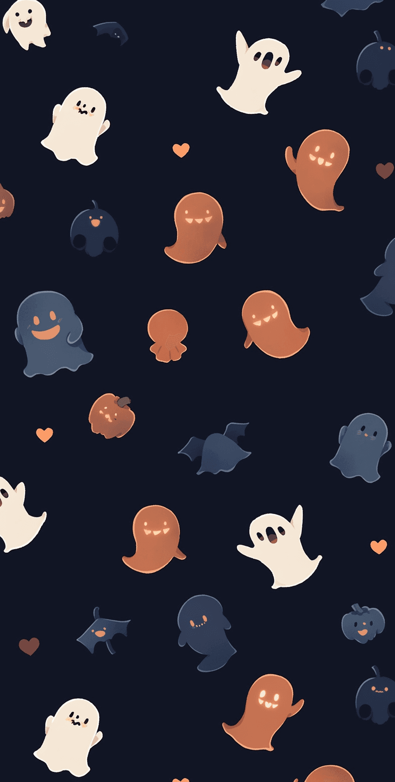 Halloween Ghost Ivory original repeating artwork